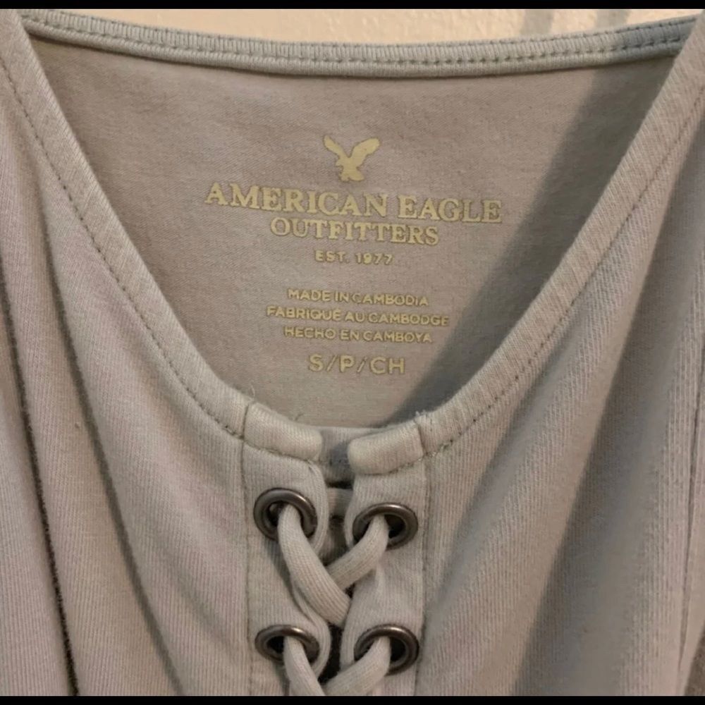 American Eagle Peplum Lace Up Tank - Picture 4 of 4